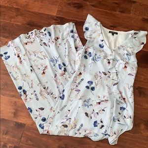 New Banana Republic Floral Ruffle Wrap Maxi Dress